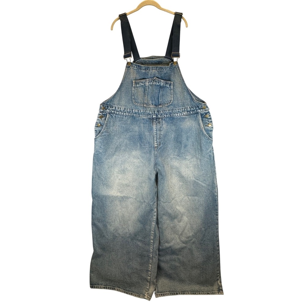 Cider Blue Denim Wide Leg Overalls Plus Size 4XL Baggy Carpenter Jeans NEW